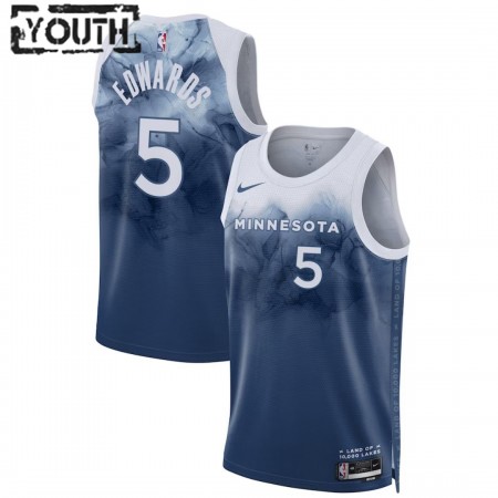Dres Minnesota Timberwolves Anthony Edwards 5 Nike 2023-24 City Edition Plava Swingman - Dječji